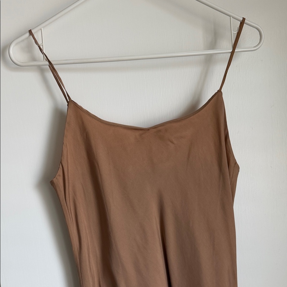 Slip Dress in Camel - Women - Picture 5 of 8